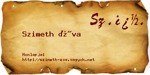 Szimeth Éva névjegykártya